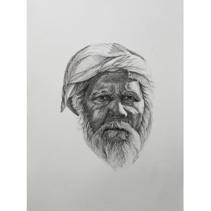 Saeed Lakho, untitled, 15 x 22 Inch, Pointer on Paper, Figurative Painting, AC-SL-032